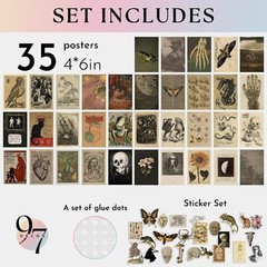 97 Decor Vintage Posters for Room Aesthetic – 35pcs Vintage Art Wall Collage …