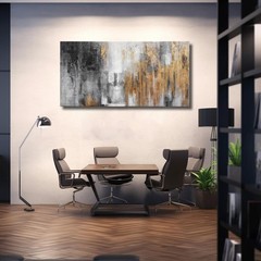 Stunning 24×48 Hand-Painted Abstract Canvas Decor for Luxury Living Spaces