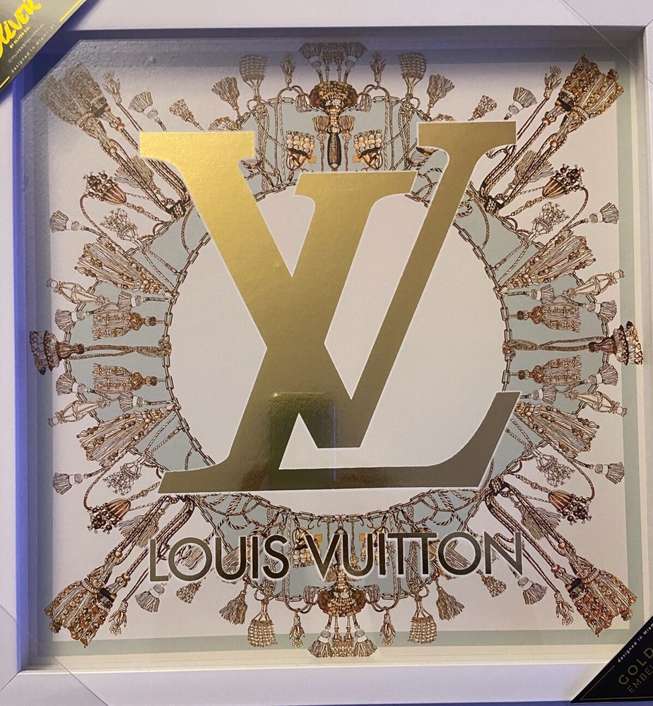 Oliver Gal Louis Vuitton LV Monogram Canvas Fashion Wall Art 16”x16” Rare Print