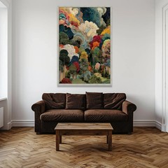 Abstract Swirl Forest – Colorful Trees Landscape Wall Art