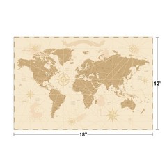 Vintage World Map Cool Wall Decor Art Print Poster 18×12