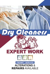 Dry cleaner Garment Wash Clothes T-shirt Cleaning store Poster Printing D-03