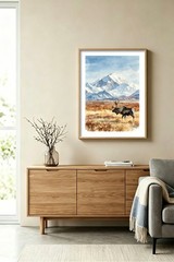 Set of 6 | Denali US National Parks Landscape Watercolor Art – Digital Download