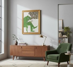 Vintage Gold Framed – Smoking Frog Canvas Wall Art,Japanese Ukiyo-Style Pictu…