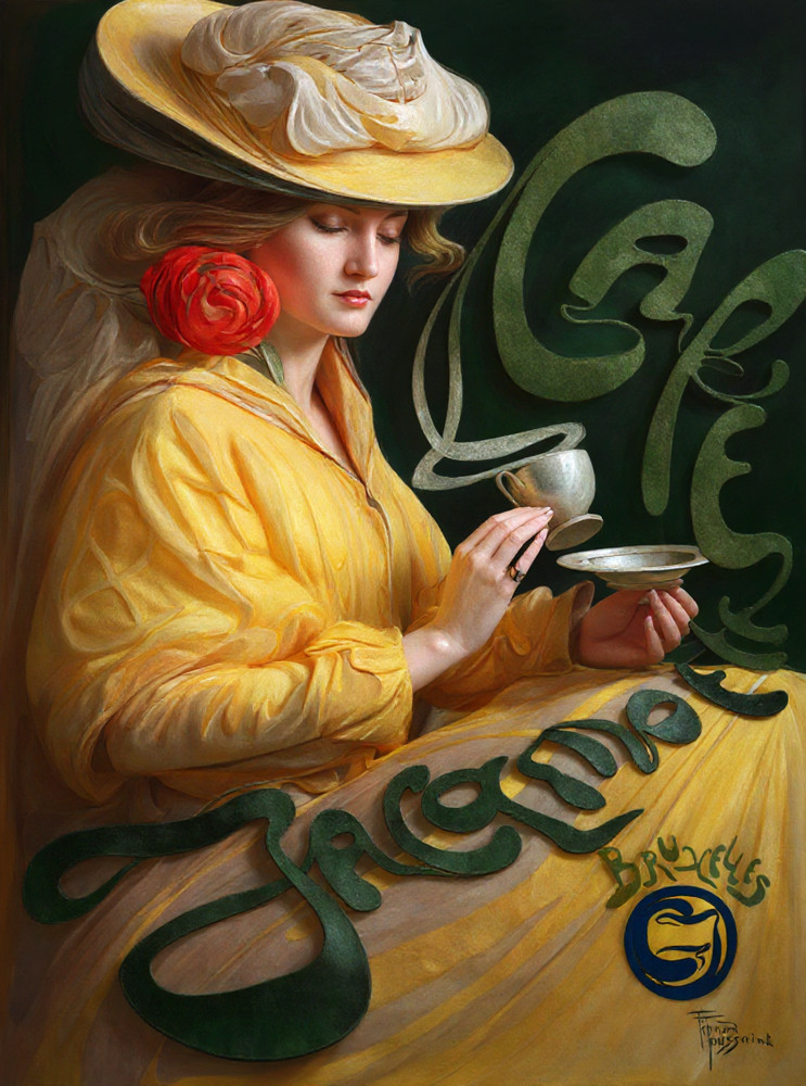 10421.Decor Poster.Home interior design.Wall Art.Fashion model in yellow.Coffee