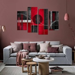 SUNYSUBY Large Size 4 Piece Abstract Art Canvas Wall Painting Modern Decor Pa…