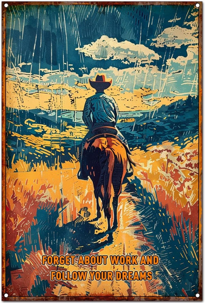 Free Pintree Original Vintage Design Wall Art Print Poster, Tin Metal Signs Forg