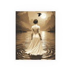 Victorian Woman Raven Print Gothic Dark Academia Lady Lake Romance Wall Art