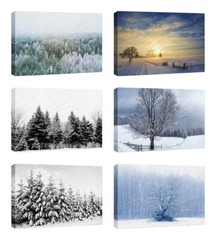 32″x48″ – Canvas Print Wall Art – Winter Snow Covered Forest Art Decor