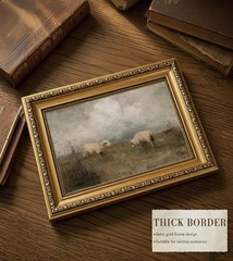 Gold Framed Wall Art Vintage Wall Decor Sheep Canvas Art Farmhouse Pictures L…