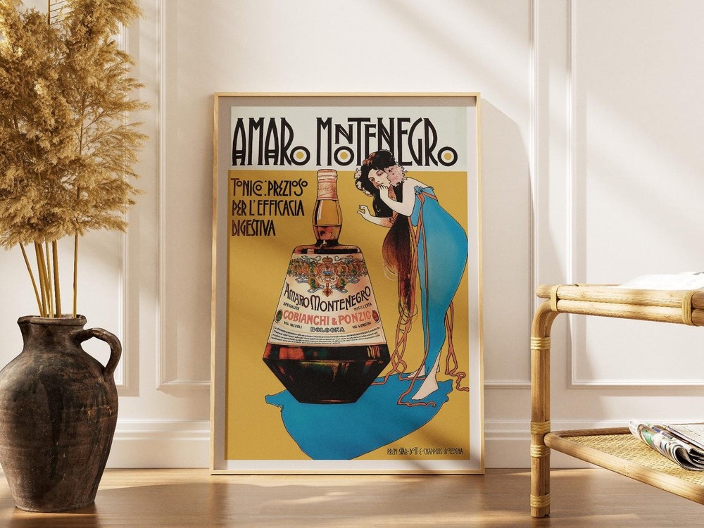 Amaro Montenegro Poster – Retro Cocktail Bar Food & Drink Wall Art