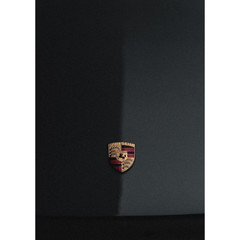 Vintage Porsche Hood Crest Badge Poster Luxury Sports Car Wall Art Decor Print