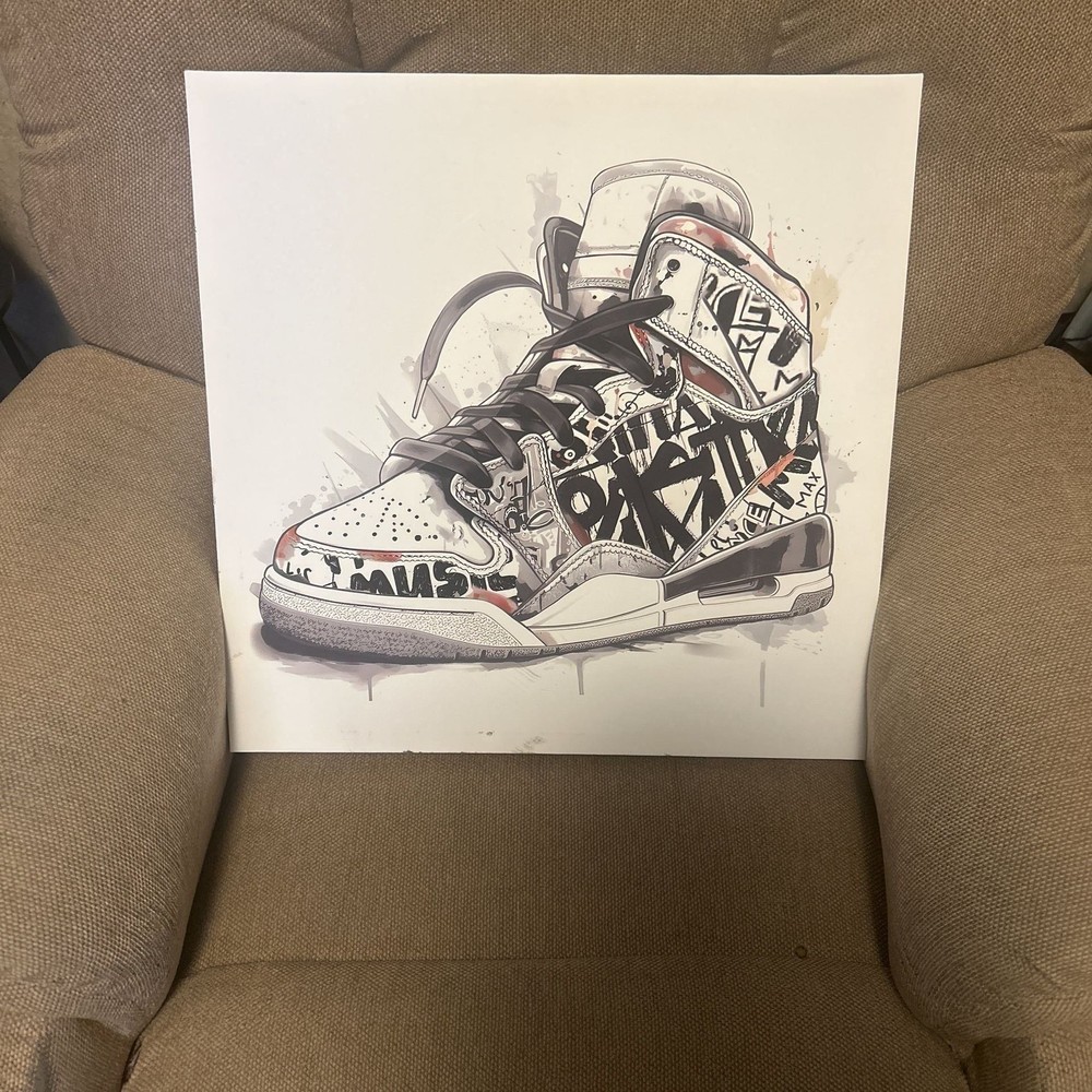 Sneakers With Black Shoelaces Canvas Wall Decor