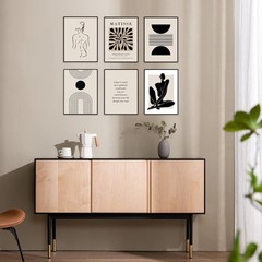 8x10in Unframed Matisse Wall Art Prints Set – Abstract Leaf Women, Beige & Bl…