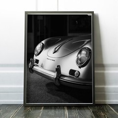 Porsche 356 Speedster Vintage Black & White Sports Cars Wall Art Poster Print