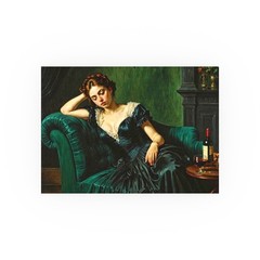 Victorian Lady Vintage Painting Print Gothic Woman Dark Academia Wall Art