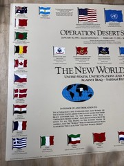 1991 Map Poster Operation Desert Storm Graphic Military Defense War Flags Order
