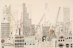Ben Shahn Architectural Cityscape Drawing – All That Is Beautiful Print
