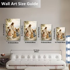 Jesus With Children Canvas Art Christian Religious Painting Sunlit Decor Gift