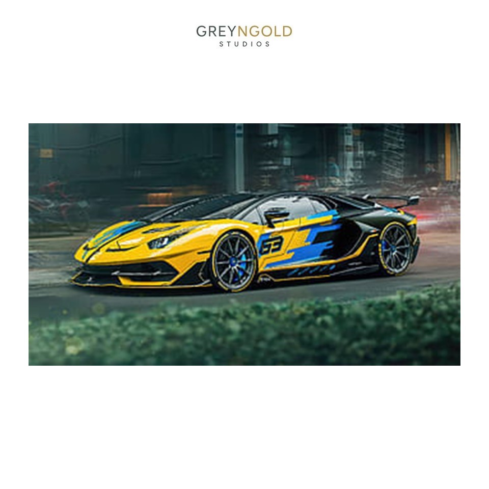 Lamborghini Aventador SVJ Car Poster Wall Art Print pick size A4/A3/A2/90x60cm