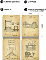 Bridge Architecture Patent – A Set of Four Bridge Patents Wall Art Decor Prin…