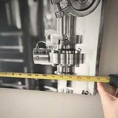 Industrial Equipment Black & White Canvas Print, Modern Vertical 16×12 Art