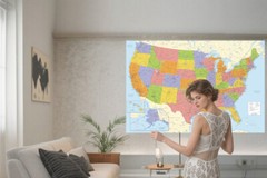 United States Map Atlas USA US Wall Print Poster Mural For Education Classroom