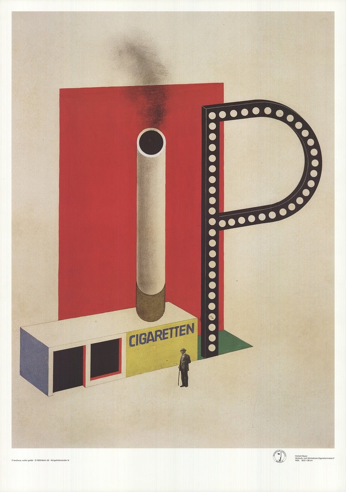 HERBERT BAYER Verkaufs- und Werbekiosk Zigarettenmarke P 33.25″ x 23.5″ Offset L