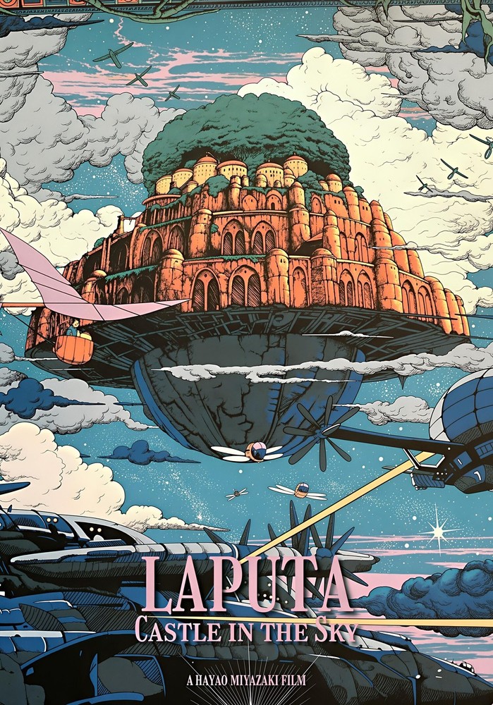 Castle in the Sky 1986 Movie Poster | Studio Ghibli High Quality Wall Art