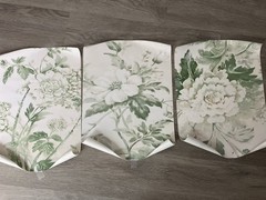 Set of 3 Green Floral Unframed Canvas Prints – ready for framing!!