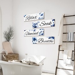 4 Pcs Mushroom Watercolor Floral Wall Art 11.8 x 3.5 x 0.2 inches, Dreamy