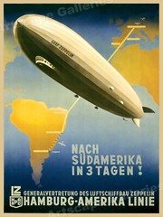 1937 Graf Zeppelin Hamburg to America Vintage Style Travel Poster – 24×32
