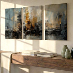 3 Pieces Modern Abstract Landscape Large Wall Art Set for Bedroom Set Of 3