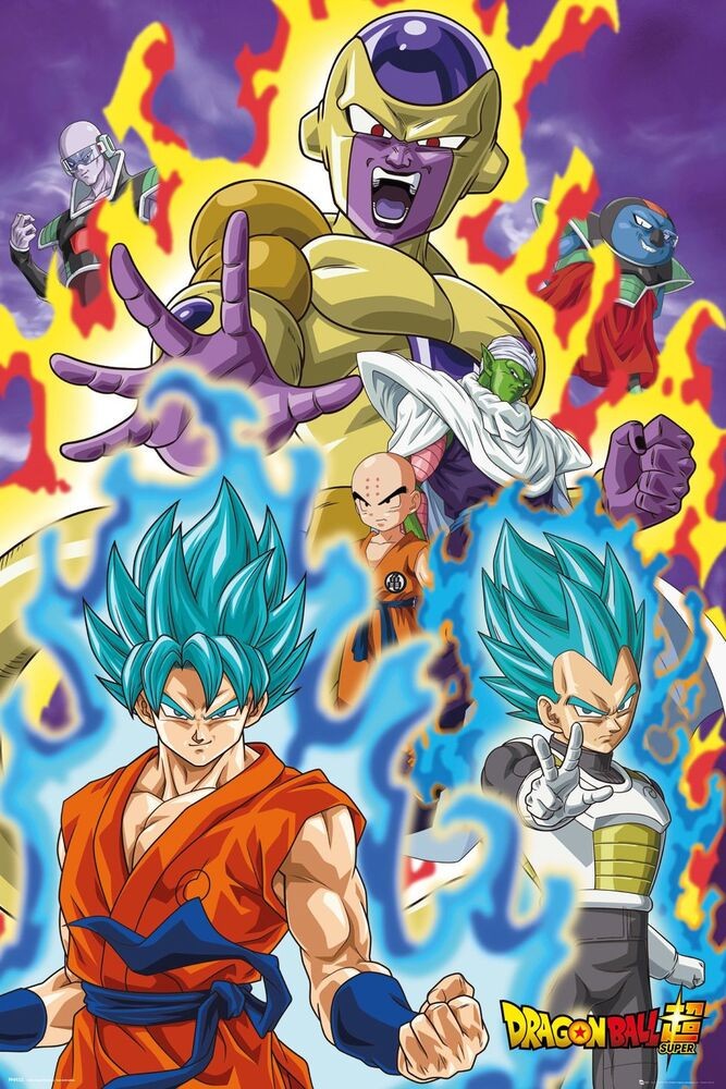 Poster Studio B – Dragon Ball Super GT Goku Vegeta God Blue Anime 24×36″ NEW