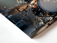 Wall Art Wild Drummer Puppet Animal Playing Drum Set Concert Stage Poster Print