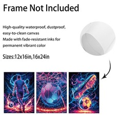 3Pcs Cool Soccer Wall Art Abstract Soccer Sneakers Posters Prints Paintings N…