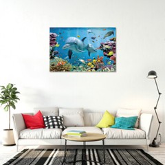 Tropical Underwater- Ocean Sea Life – Nature Poster (Dolphins, Sea Turtle…)