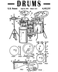 Drum Set Patent Art Print – Vintage Drummer Blueprint Gift Idea – Wall Decor