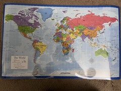 World Map Laminated Poster for Kids and Adults Double-Sided Educational Poster