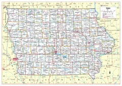 Iowa State Wall Map Large Print Poster – Paper 34″x24″
