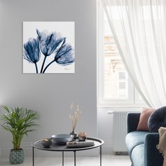 24×24 Blue Tulip Tempered Glass Wall Art by Koetsier Perfect Home Decor