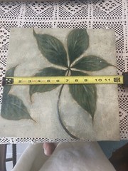 Leaf Botanical Canvas Pictures Set Of 4 Hand painted, 12X12X2 Home Decor Wall