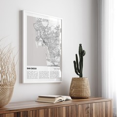 San Diego City Map Print, California Travel Poster, Modern Map, Wall Decor Art