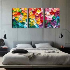 3pcs Irregular Color Blocks Rich Perfect Wall Art Canvas Framed 50x70cm