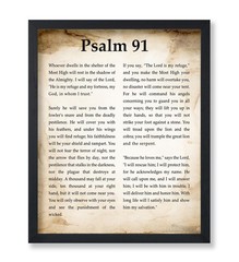Psalm 91 Print – Bible Verse Poster – Scripture Art – Inspiring Gift for Men,