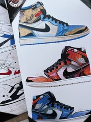 NOTORIART Sneaker collection canvas wall art Set Of 4