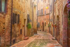 Narrow Street in Old Italian Town Tuscany Italy Photo Photograph Poster 36×24