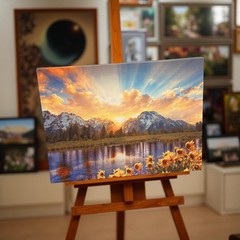 Grand Teton National Park sunflower landscape canvas print wall art