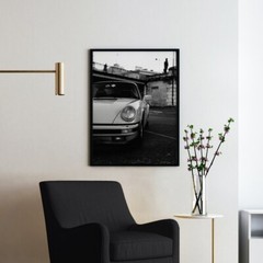 Old Porsche Front View Vintage Sports Cars Wall Art Poster Print