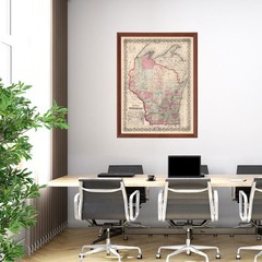 Old Map of Wisconsin 1861 – Vintage Wisconsin Art
